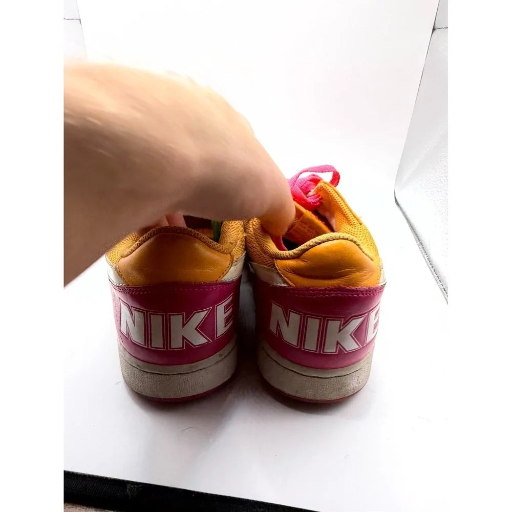 Nike Terminator Low 308863-611 Womens 8.5 Sneaker Vivid Pink Melon Leather Shoes